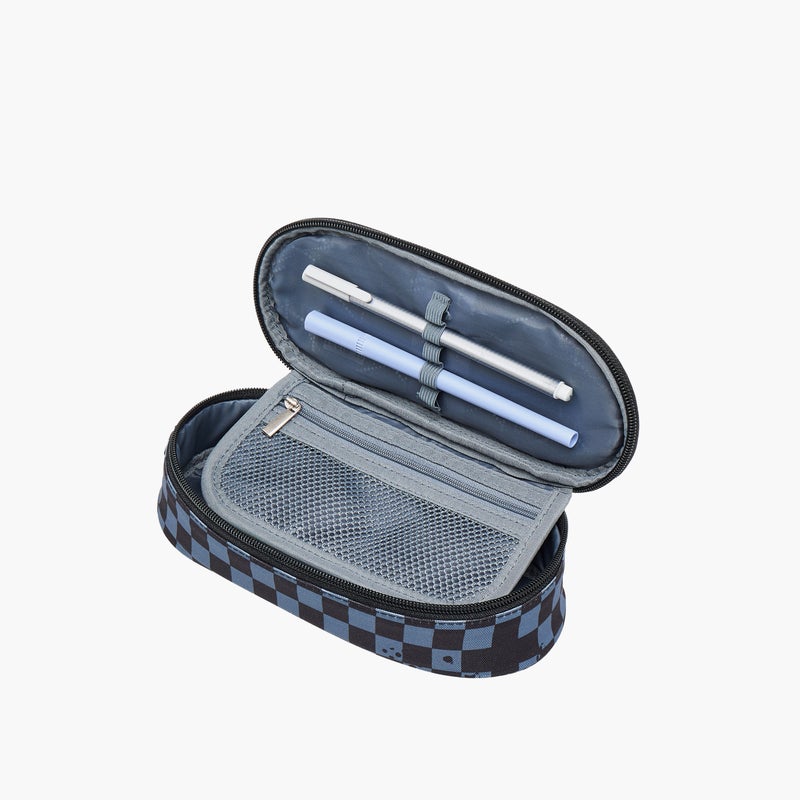 St.Right Pencil Case-Chessboard-Crush-1 Cmprt-Boys (Polyester) Black \ 23X10X5 - Image 5